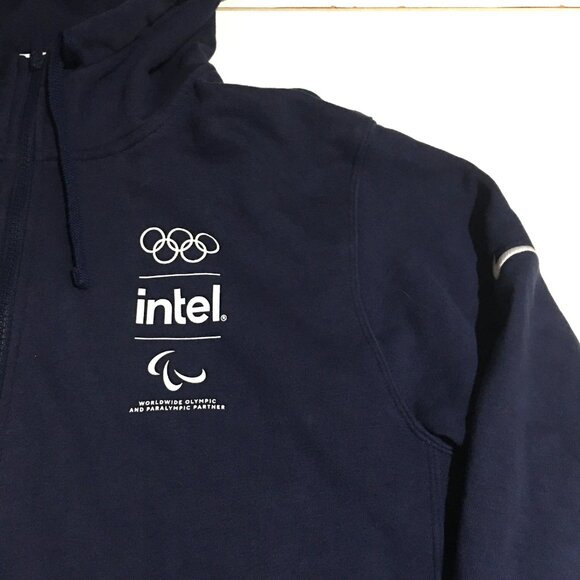 Nike Club Fleece Hoodie Full Zip Sweatshirt Mens Large Blue Olympic - Picture 3 of 9